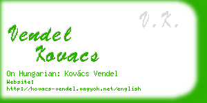 vendel kovacs business card